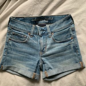 american eagle midi shorts